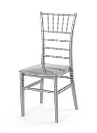 Krzesło ślubne CHIAVARI TIFFANY srebrne z poduszka biała