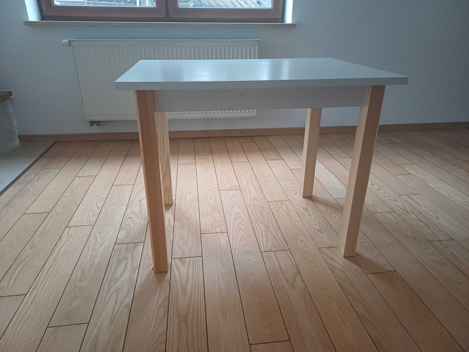 NOWY biały stół kuchenny drewniany sosnowy 100x70 stolik do kuchni