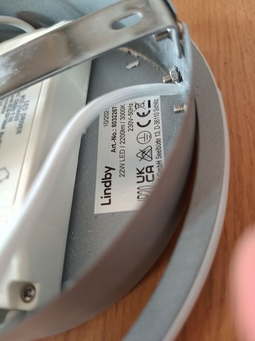 Lampa sufitowa LED ściemniana, Lindby Kyron, 2200 lm, 40cm, srebrna t