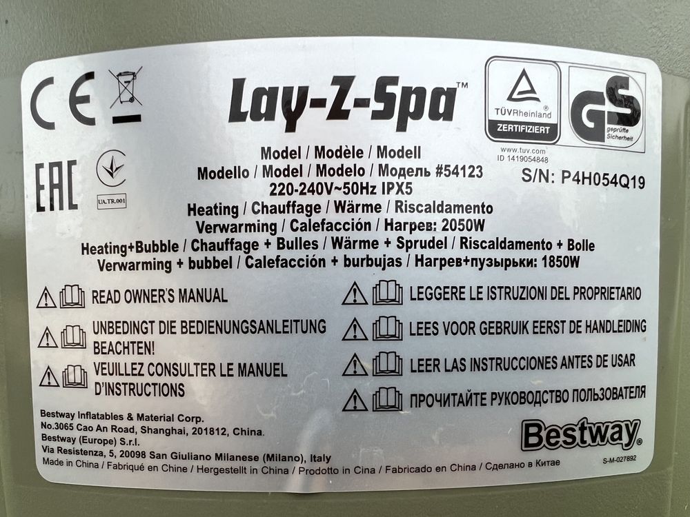 Bestway Lay-Z-Spa pompa grzewczo-filtrująca model 54123