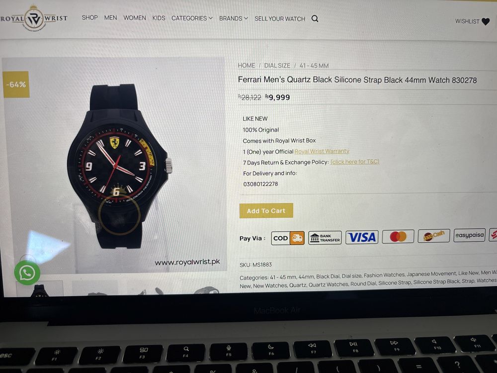 Relógio de pulso - Ferrari (c/caixa)