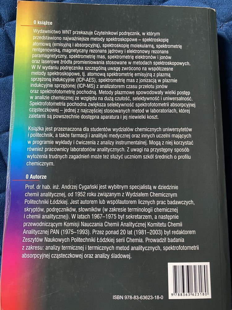 Metody Spektroskopowe w Chemii Analitycznej Andrzej Cygański WNT 2012