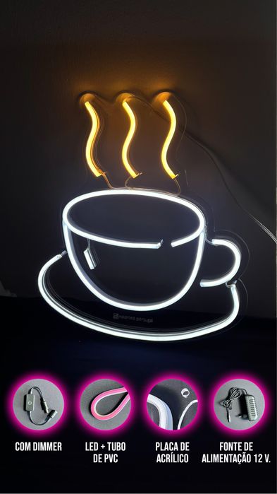 Letreiro Cafe Luz Neon