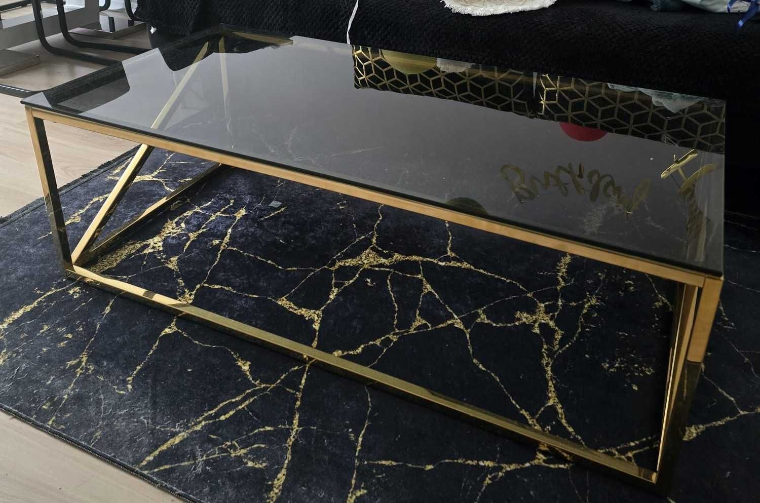Ława/stolik glamour szklana ENAMON złota