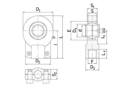 Ucho siłownika PR25CE1
