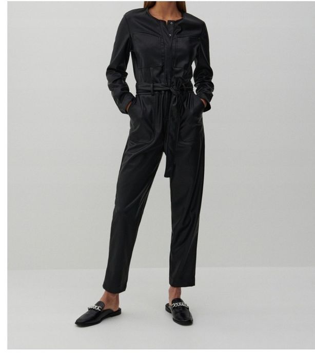 R 40 L Reserved nowy eko skóra kombinezon damski czarny