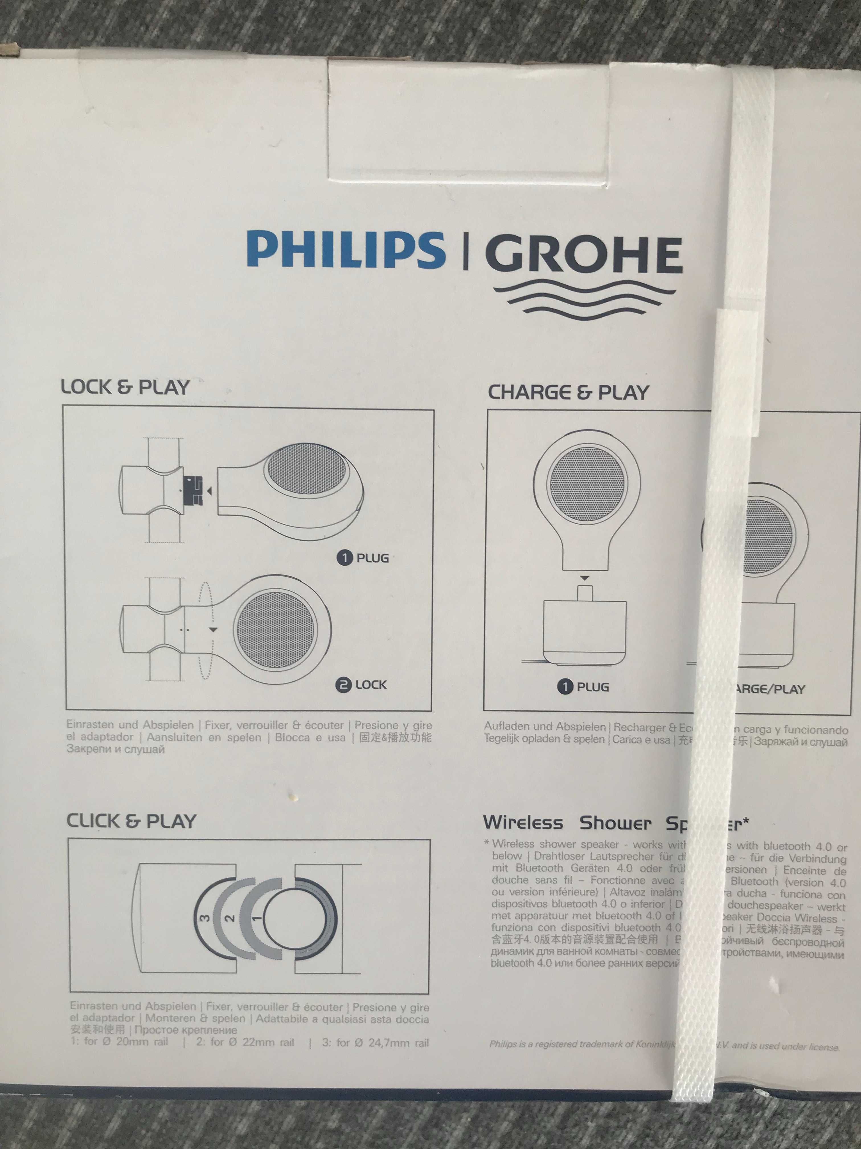 Wodoodporny głośnik Aquatunes Philips Grohe