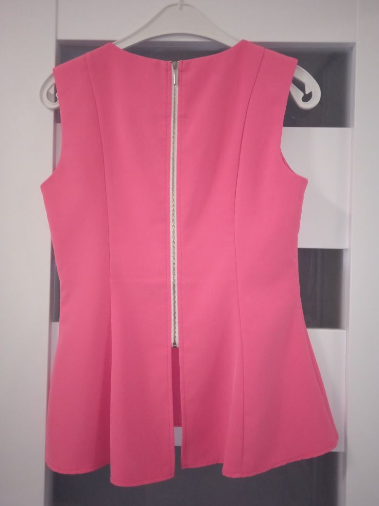 Bluzka różowa baskinka s/m elegancka