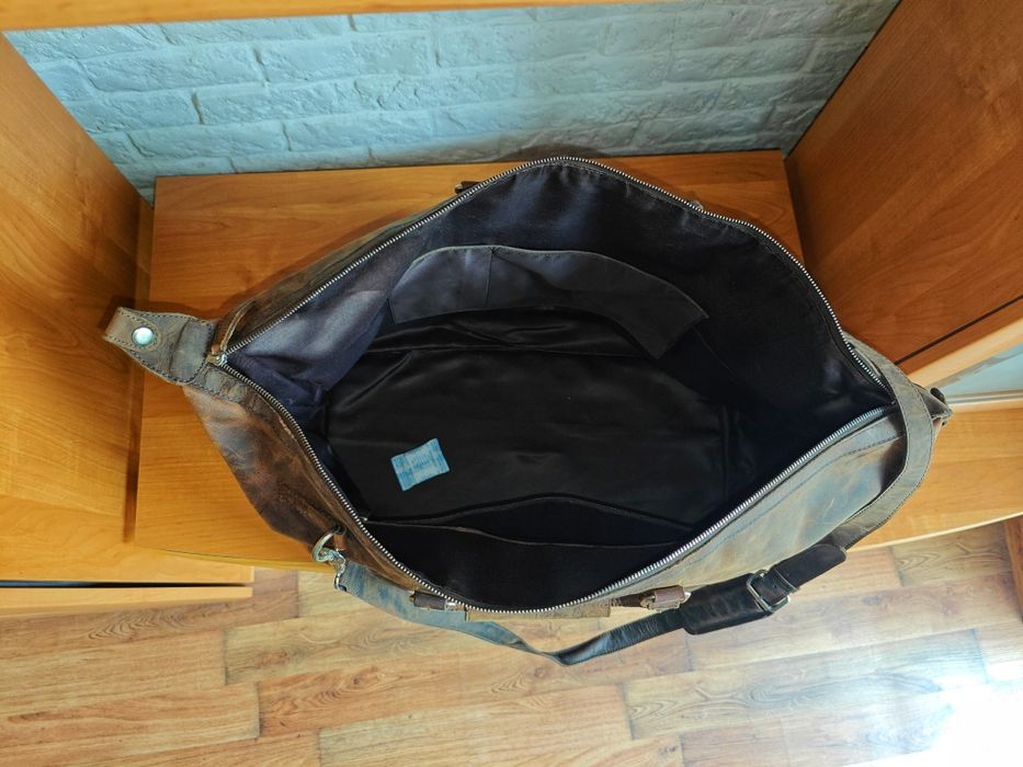 Torba podróżna skórzana styl Vintage, Nubuk, nowa, jak Beltimore
