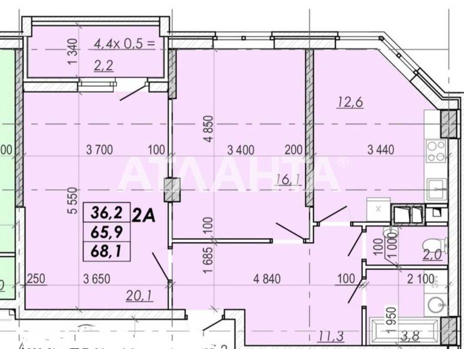 Двухкомнатная квартира в новом современном доме из красного кирпича