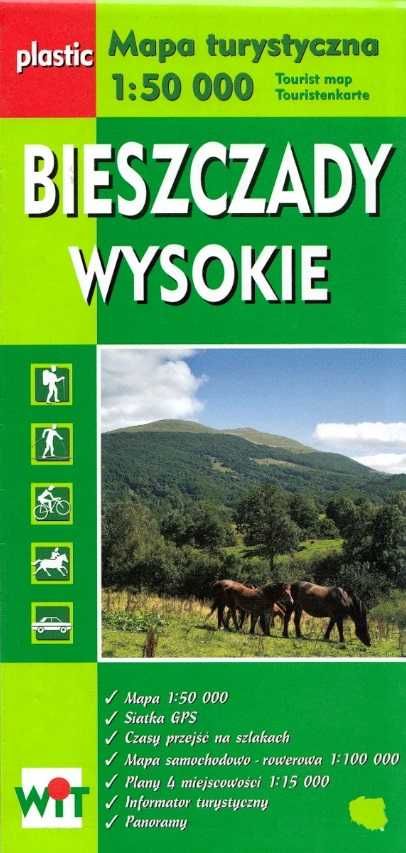 BIESZCZADY WYSOKIE MAPA Turystyczna laminowana wit