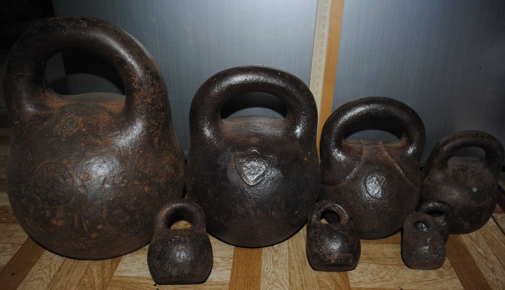 Гиря антикварна з клеймами. Гирі набір царизм фунтові, пудові 1 Ф- 2 П