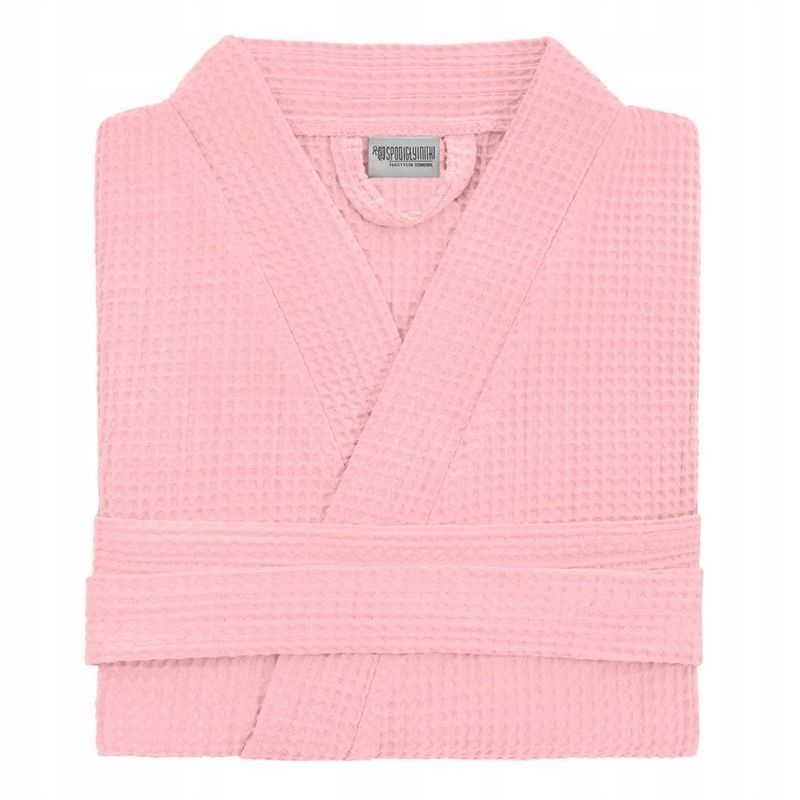 Szlafrok Kimono Gofer Bawełniany Unisex Xs Puder