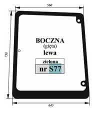 Szyba boczna przykręcana lewa/prawa pasuje do NewHolland/Case JX(U)