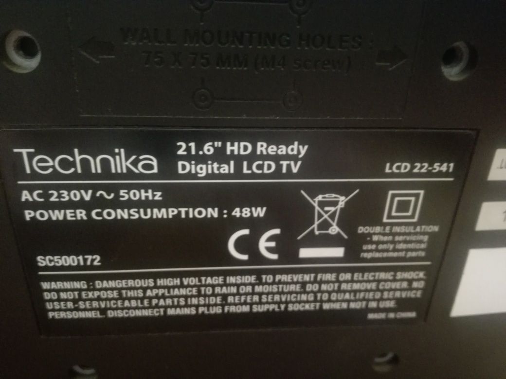 Telewizor Tv 22 cale Technika lcd 22-541 tuner DVB-T 2