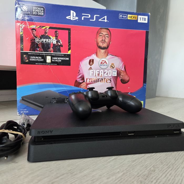 PS4 SLIM 1TB GWARANCJA pełny zestaw z pudełkiem konsola Wrocław ps 4