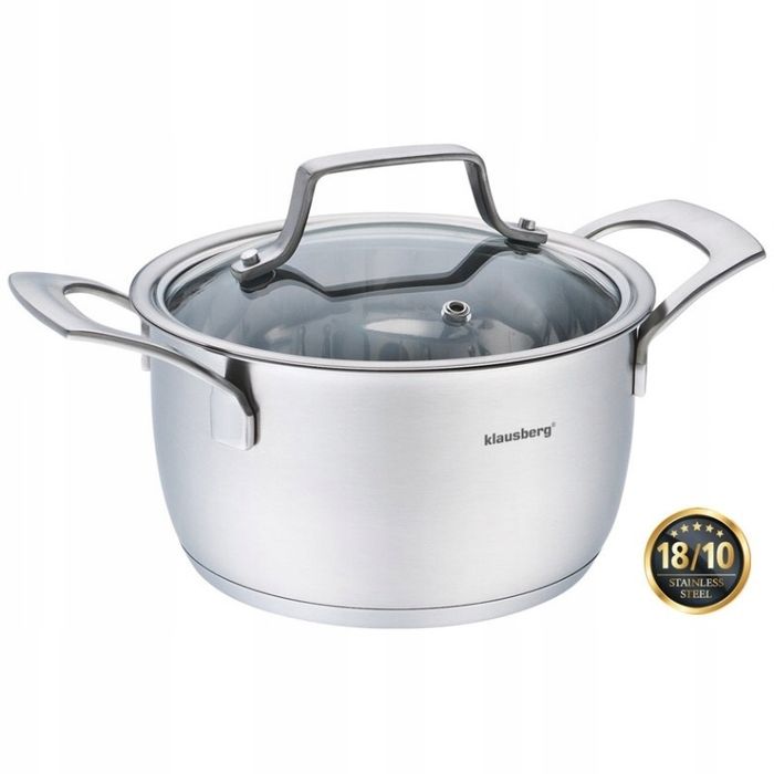 solidny garnek stal 18/10 miarka indukcja 1,7l