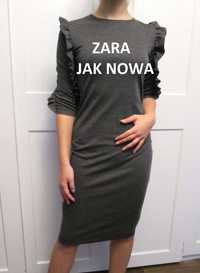 Zara grafitowa sukienka XS S 34 36 JAK NOWA