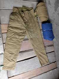 Штаны утепленные армейские стеганые цвета защитный и синий, новые