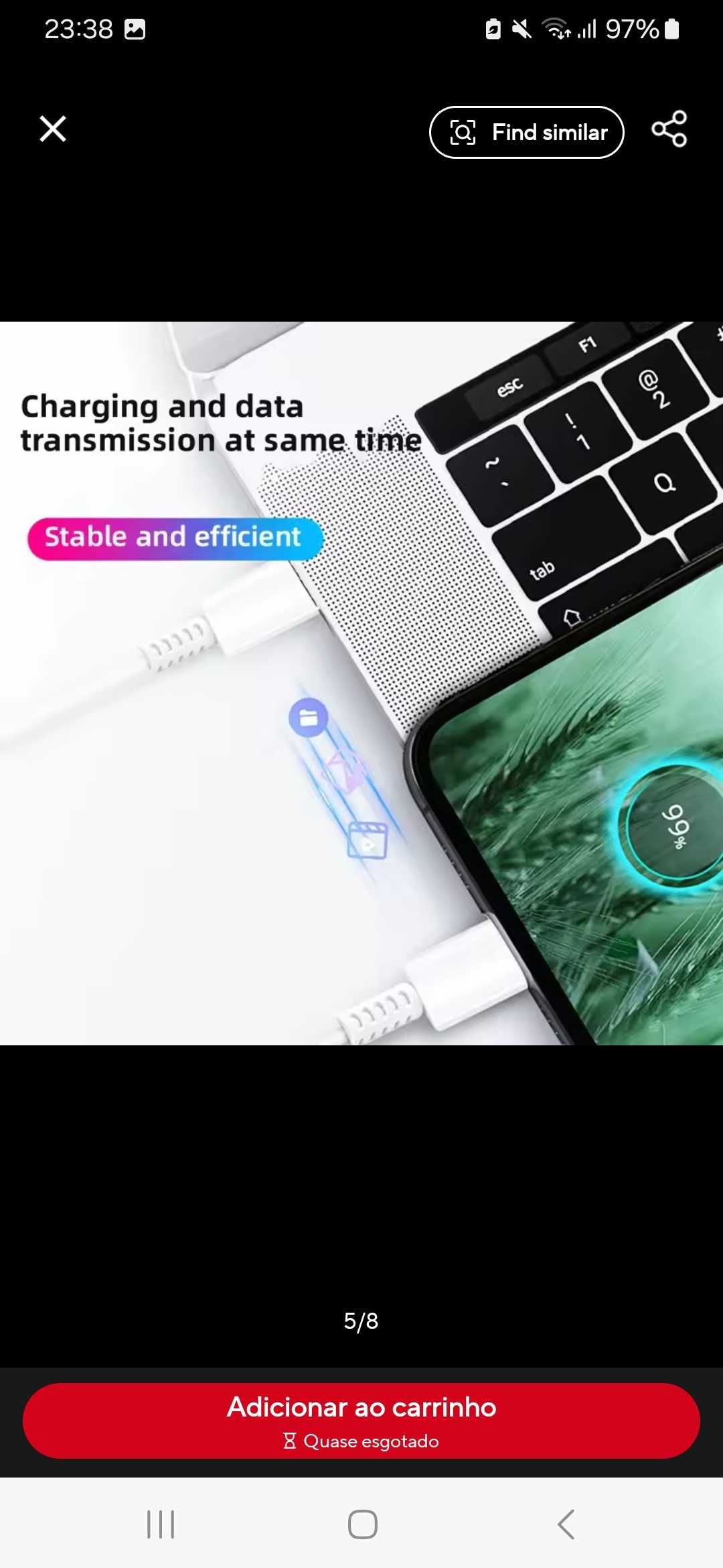 Cabo de carregamento super-rápido,para Samsung.