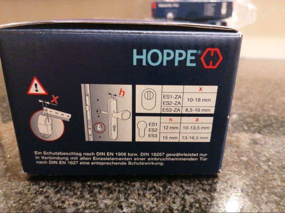 Hoppe Komplet gałko-klamki Amsterdam do drzwi zewnętrznych