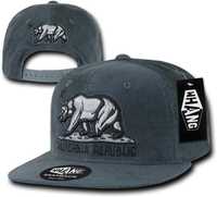 CI19 Czapka Prosty Daszek Sztruks WHANG CALIFORNIA REPUBLIC Snapback