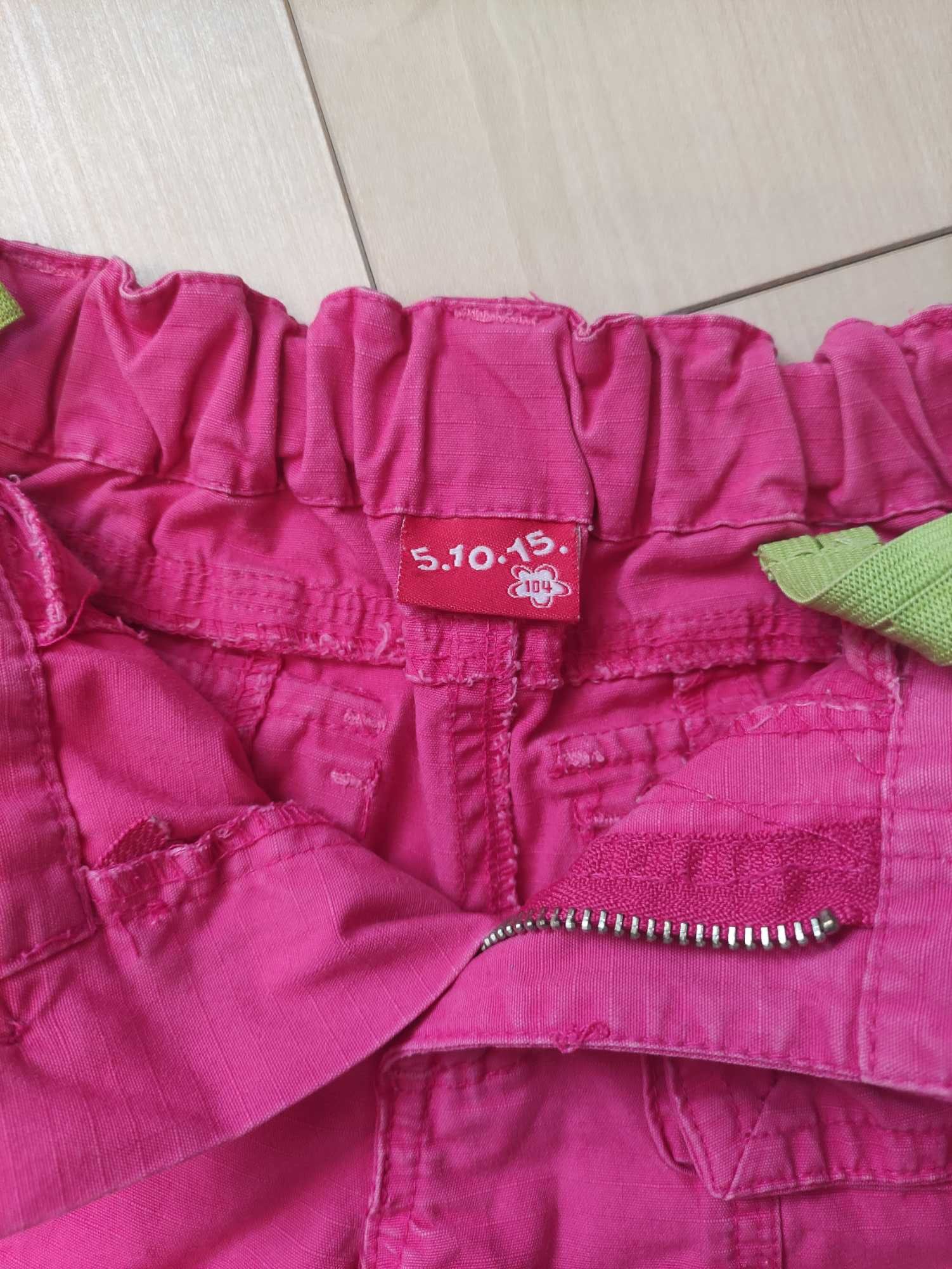 Spodnie 5.10.15. rozmiar 104 dla dziewczynki różowe