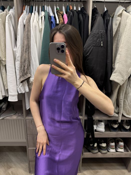 Mango selection s 36 атласна сукня з перехресною спинкою міді