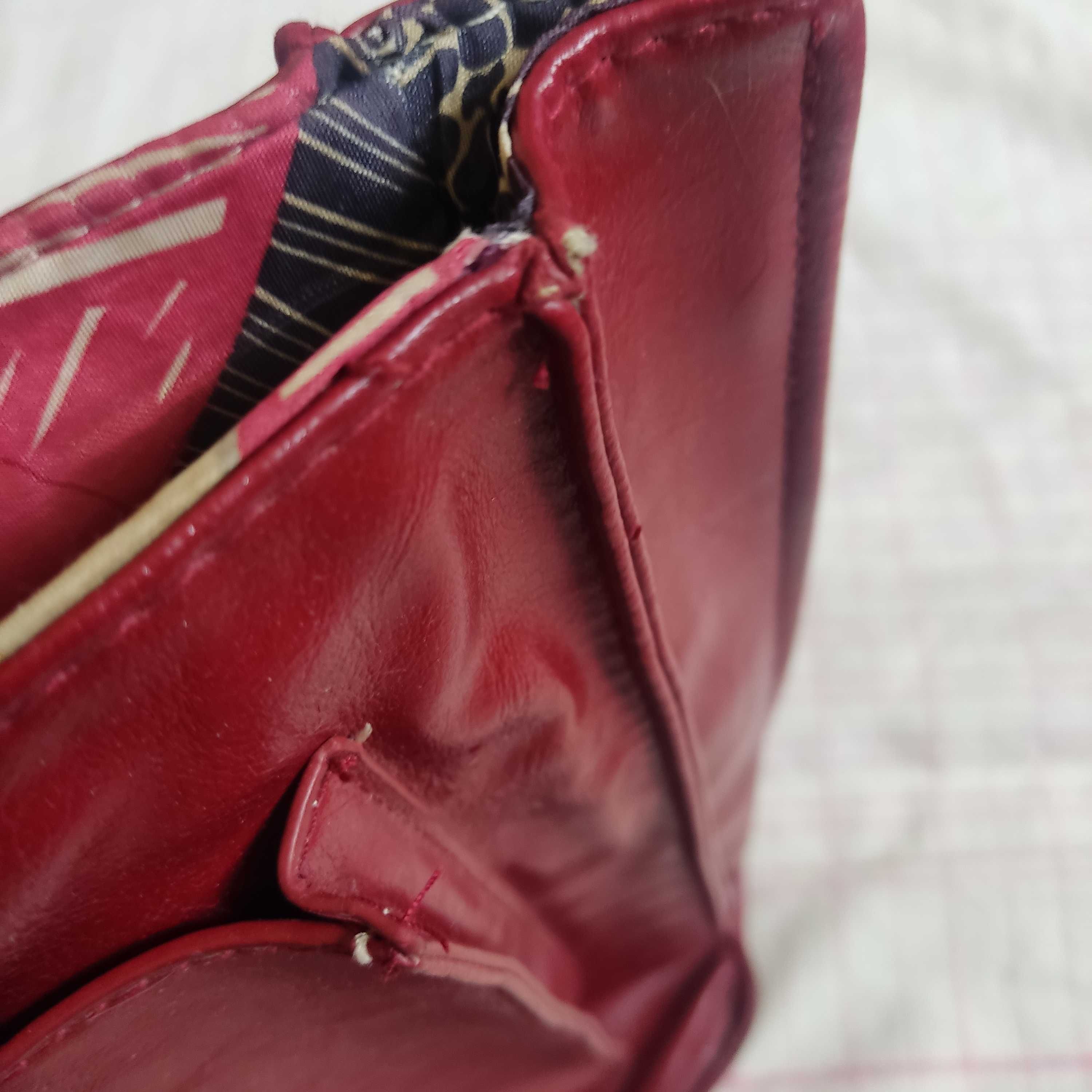 Сумка-портфель темно-червоного кольору