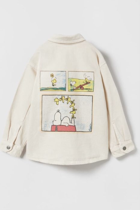 Джинсова сорочка zara snoopy peanuts 110 р