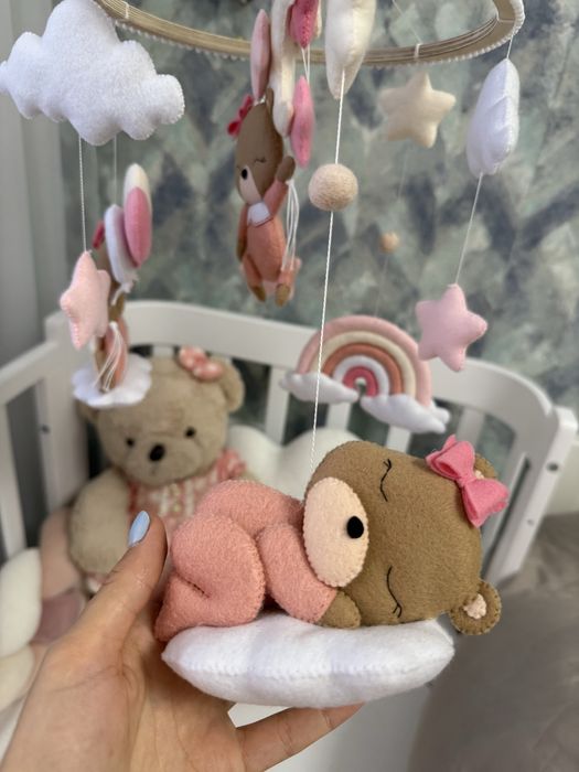 Дитячий мобіль+муз блок 35 мелодій та кронштейн