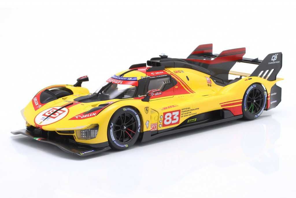 Model 1:18 Bburago Ferrari 499P #83 WEC Qatar 2024 Kubica/Shwartzman