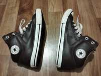 Кожаные утеплённые коричневые кеды кроссовки Converse