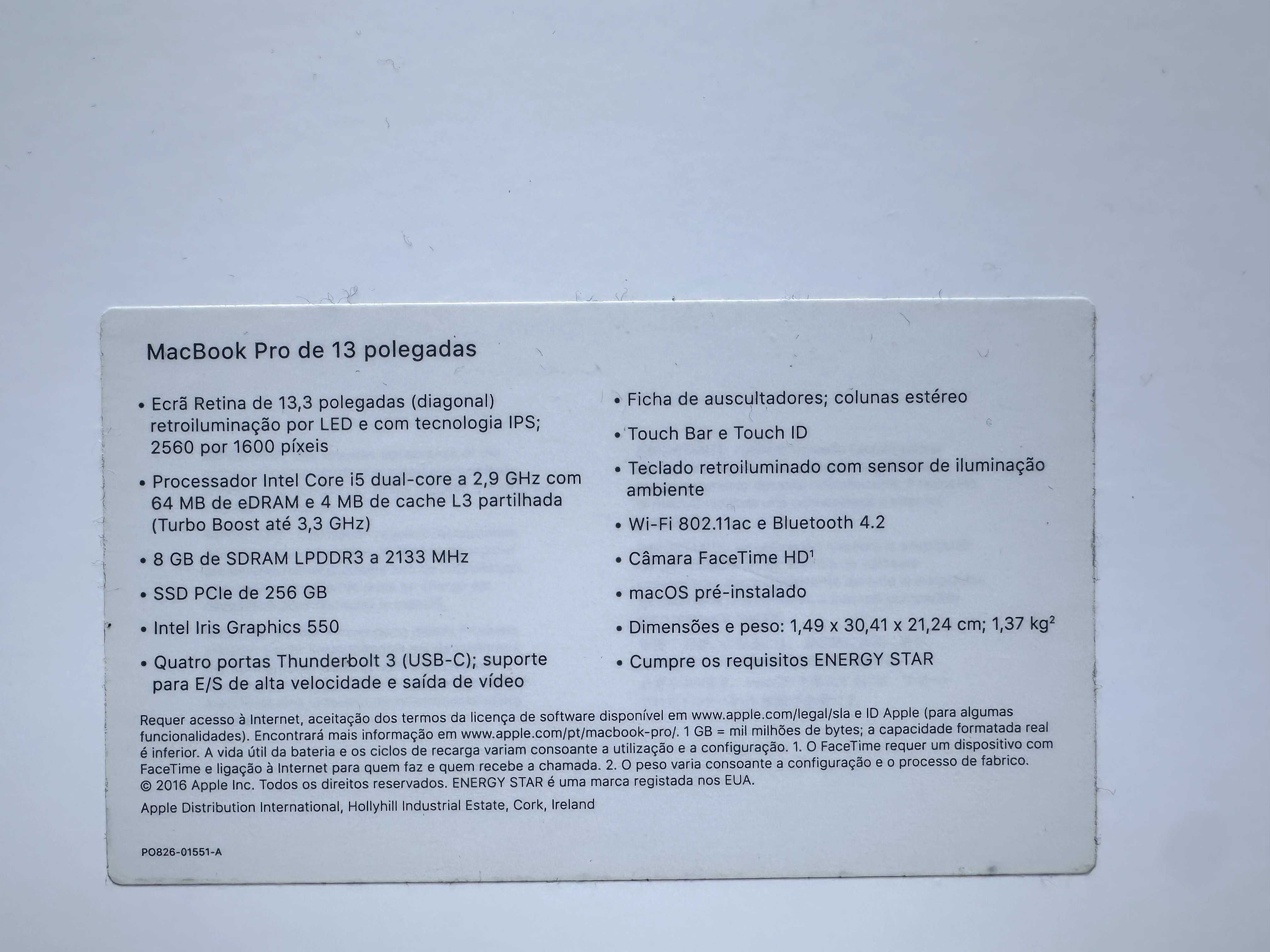 MacBook Pro de 13 polegadas - Teclado Português