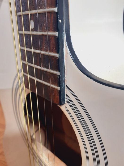 Gitara elektroakustyczna biała ŁS