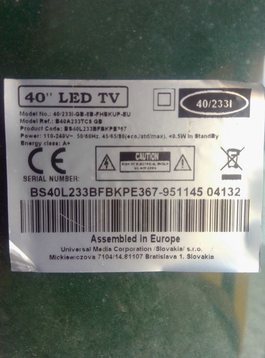 Blaupunkt B40A233TC8 para peças