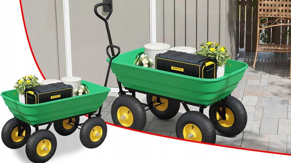 wózek transport ogrodowy wywrotka taczka przyczepka wytrzymała 75l xxl