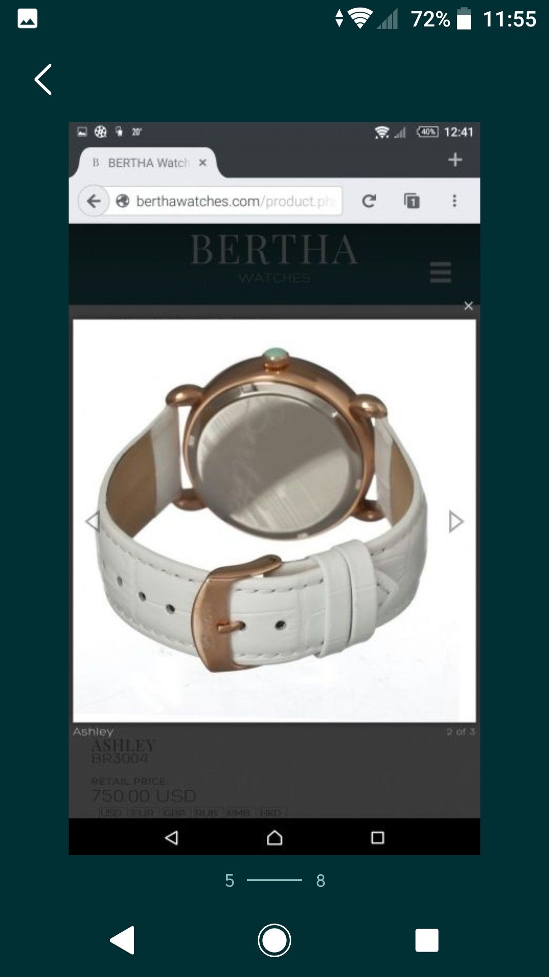 Zegarek damski BERTHA oryginał - 70%wartości nowy