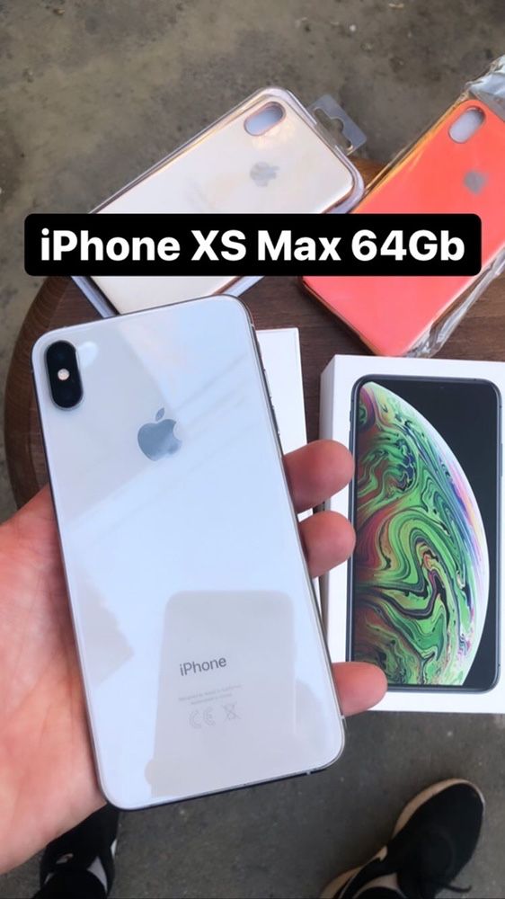 Продам айфон Apple iPhone XS Max 64Gb silver в идеале весь комплект