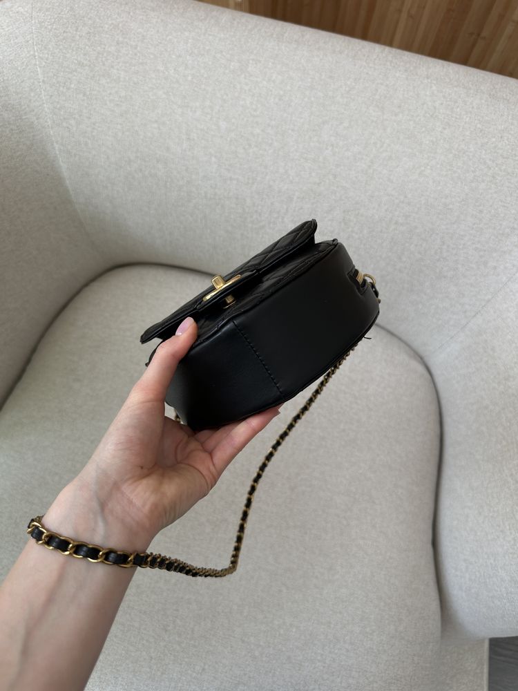 Сумка серце Chanel Heart Chain Clutch Bag чорна