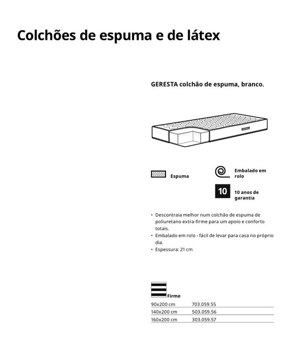Colchao Ikea GERESTA