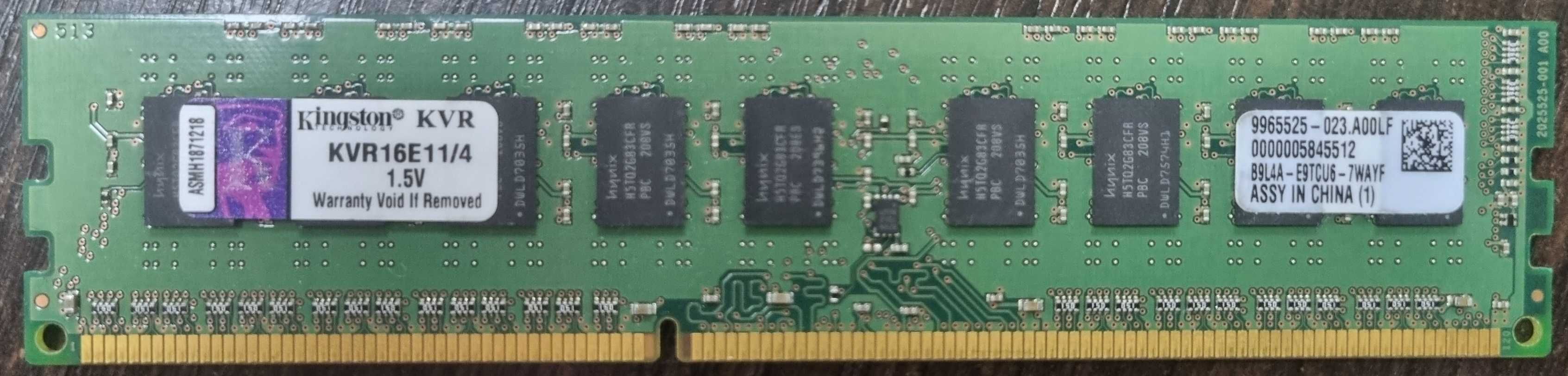 KVR16E11/4 Kingston ValueRAM DIMM 4GB DDR3-1600MHz CL11 ECC