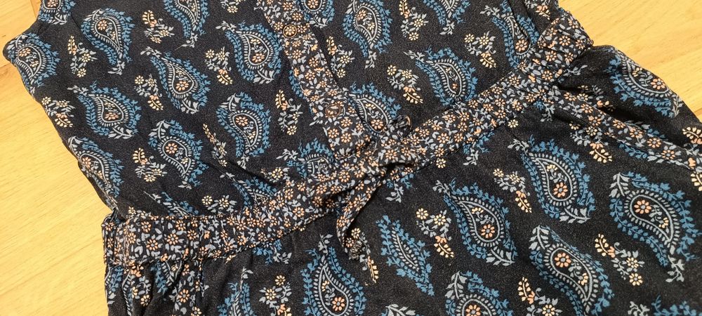 H&M 116 kombinezon letni granatowy dla dziewczynki spodnie bluzka