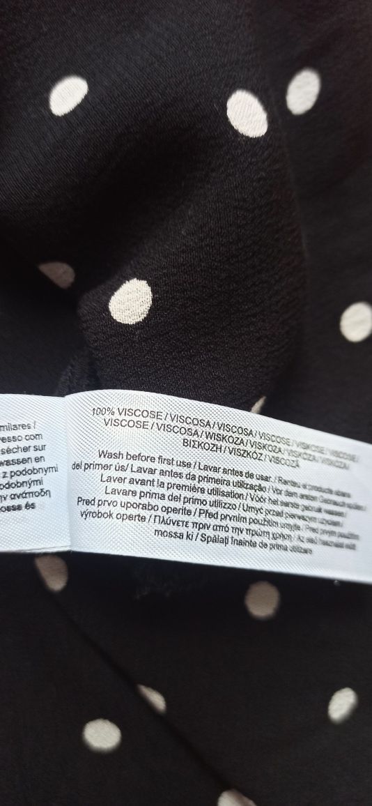 Sukienka krótka letnia groszki dekolt karo krótki rękaw kropki wiskoza