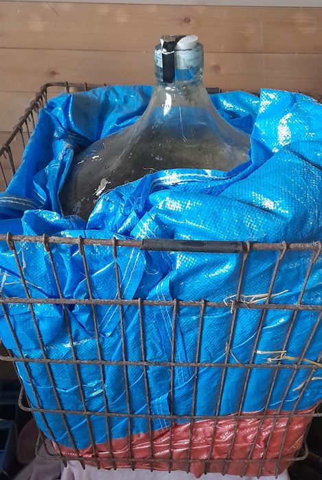 Balon do wina 54 litry gąsior kompletny korek rurka metalowy kosz