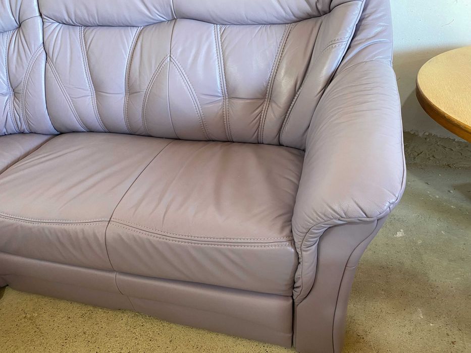 Шкіряний кутовий розкладний диван з натуральноі шкіри