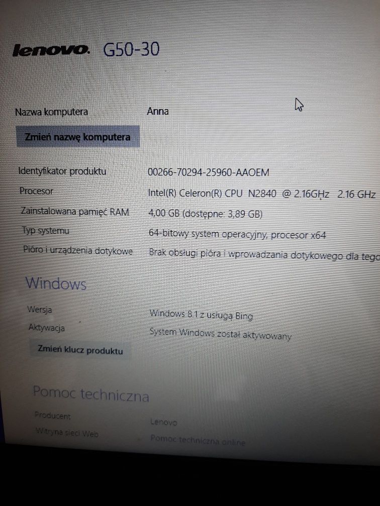 Laptop Lenovo G50 - 30