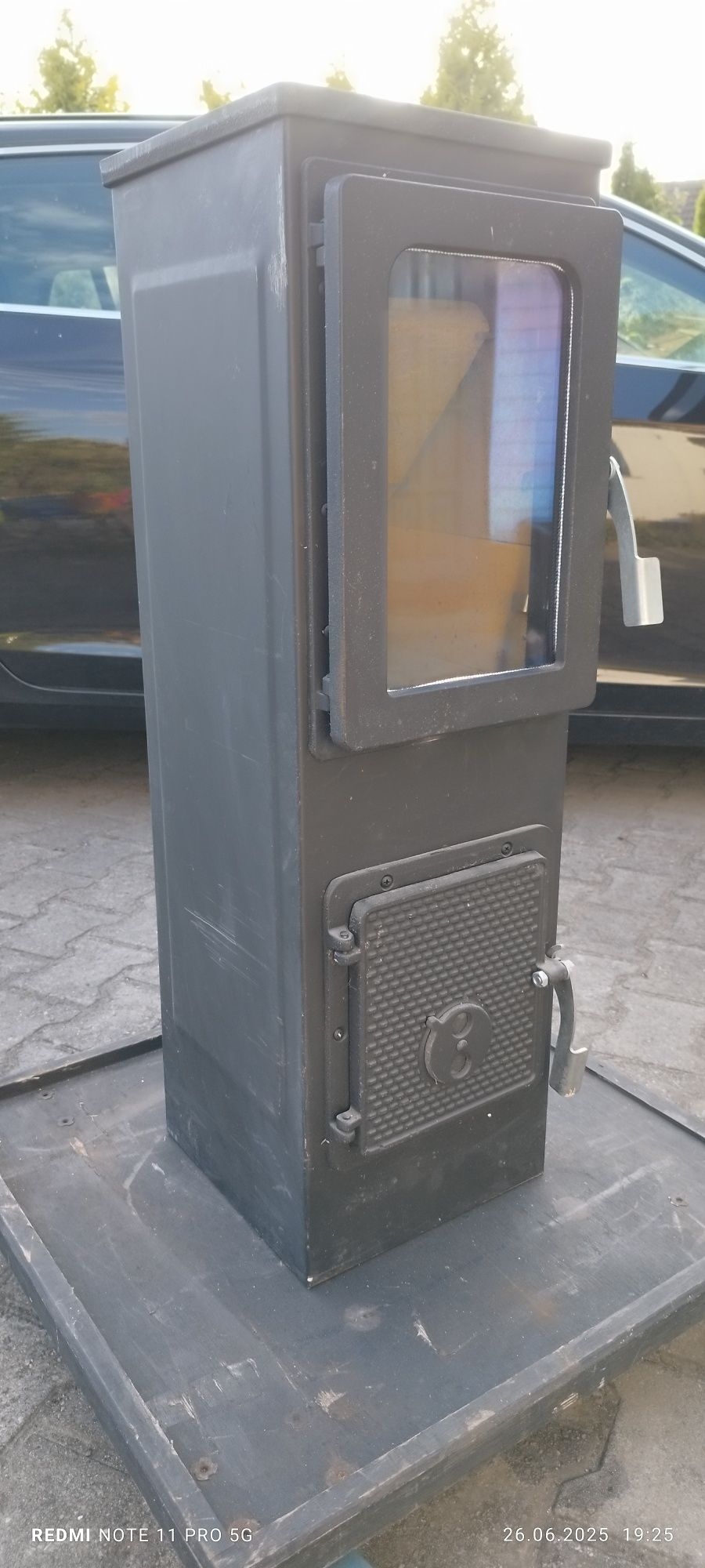 Nowy piecyk koza z szamotem i szybą moc 6 Kw.
