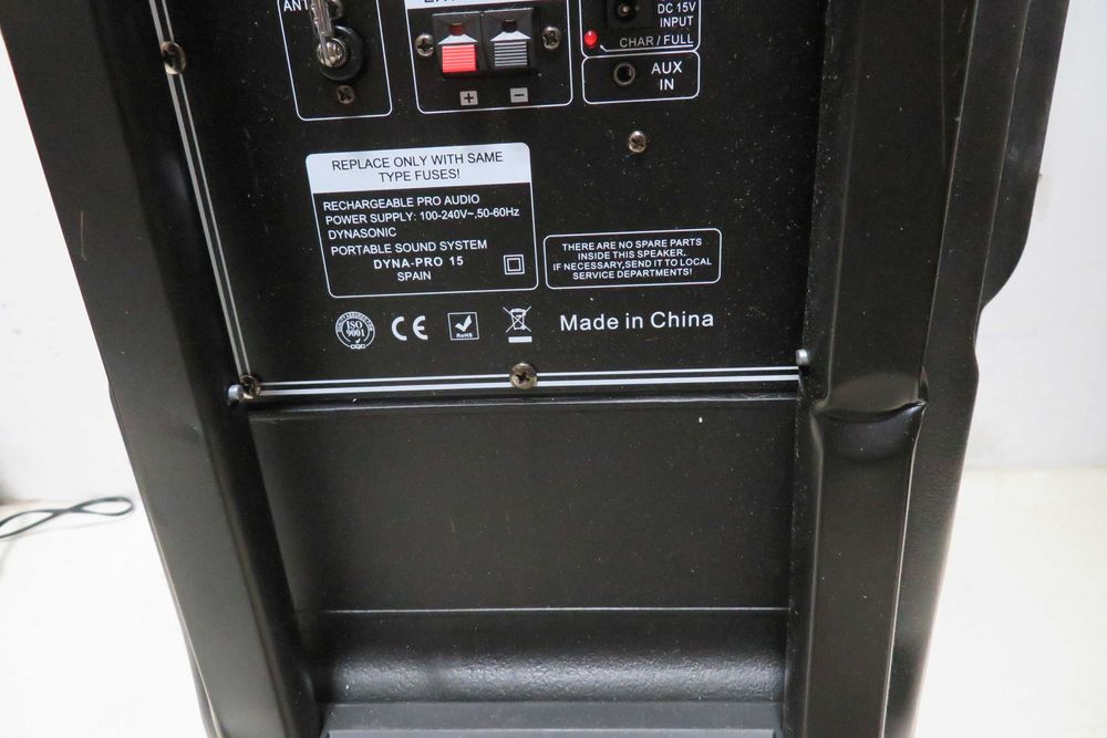 DYNASONIC DYNAPRO 15 Głośnik 800W Bluetooth USB Mikrofony Karaoke