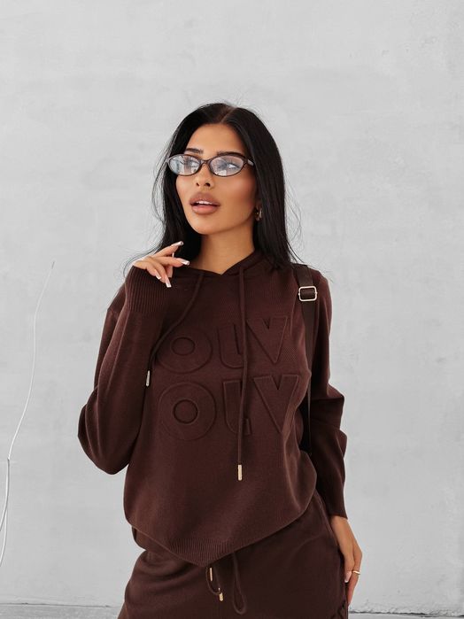 Komplet damski OLAVOGA BOSSIE ciemnobrązowy